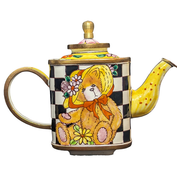 Kelvin Chen Vintage 1999 Hand-Painted Teddy Bear Miniature Teapot - Gift Wrapped - Picture 2 of 6